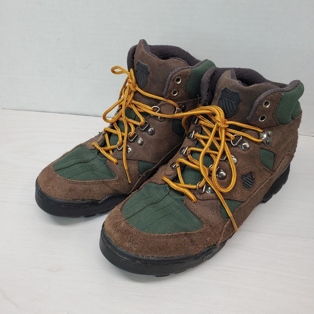 K Swiss Lace Up‎ Hiking Ankle Boots Womens Size 10 US Brown Green Y2K EUC